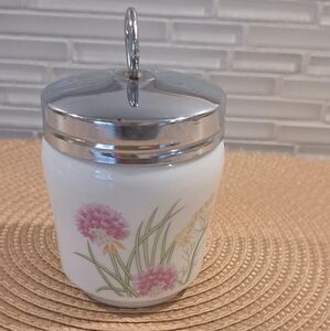 Vtg Porcelain Egg Coddler W/ Metal Lid